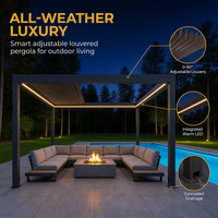 Kit de supports modulaires pour pergola DIY 3x6m, structure en aluminium, fonctionnement silencieux et fluide, abri imperméable pour espace extérieur au bord de la piscine
