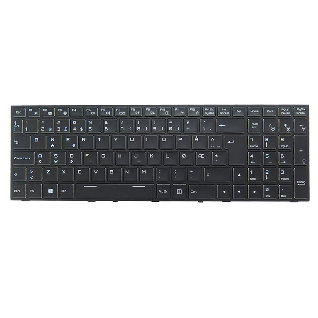 Laptop 3-zone RGB Backlight Keyboard for CLEVO P671HP6 P671HP6-G P671HS P671HS-G P671RP6 P671RP6-G Norwegian NW Black Frame New