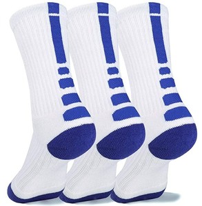 <span class=keywords><strong>Chaussettes</strong></span> de basket-ball athlétique élite coussinées blanches vierges avec logo personnalisé en gros - Product Image 3