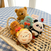 Porte-clés en peluche super doux de 4 pouces, en coton PP, motif animal de dessin animé, taille paume, adorable cadeau, jouet décoratif pour filles 14 ans