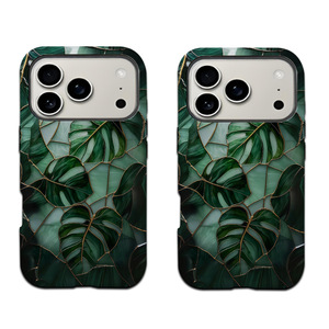 Nueva Funda Magnética para Teléfono con Diseño de Hoja Glaseada para iPhone 17 16 15 <span class=keywords><strong>Pro</strong></span> Max, Funda Dos en Uno de PC+TPU para iPhone 17 16 15 <span class=keywords><strong>Pro</strong></span> Max - Product Image 1