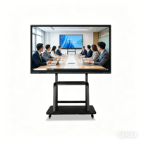Tableau blanc interactif intelligent 4K à 40 points tactiles infrarouges, écran numérique avec système d'exploitation Android/Windows pour les conférences d'entreprise