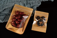 Sachets Doypack en papier kraft biodégradable avec fenêtre et fermeture zip, imprimés en sérigraphie, pour aliments, fabriqués en Chine