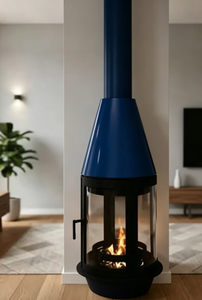 Caminetto a <span class=keywords><strong>Bioetanolo</strong></span>/Legna Senza Fumo Ecologico da Interno Montato a Soffitto Sospeso in Acciaio - Product Image 4