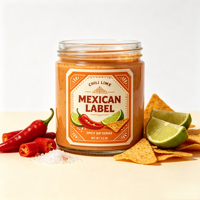 Étiquettes personnalisées pour sauce chili citron vert mexicaine, autocollants imperméables pour bocaux de sauce et emballages alimentaires