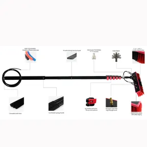 24ft fibra água pólo alimentado para limpeza do painel solar e janela escova wtih telescópica