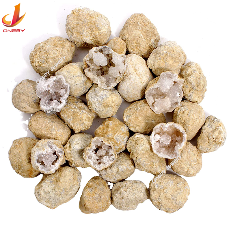 Tinh thể bán buôn số lượng lớn thạch anh tự nhiên bán quý Thủ công mỹ nghệ trắng druzy thô geode đá và pha lê geode cho chữa bệnh