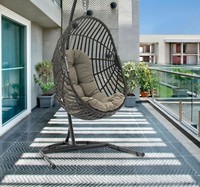 Tissage suspendu balançoire chaise hamac loisirs de plein air patio jardin cour PE rotin oeuf chaises balançoire