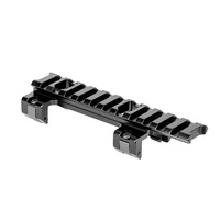 Support de montage en alliage d'aluminium noir mat usiné CNC de 120 mm à 11 fentes pour la chasse, le tir et les sports tactiques de plein air