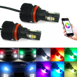 Phares LED RGB 45W avec contrôle APP BT, ampoules antibrouillard H8 H9 H11 et ballast - Product Image 1