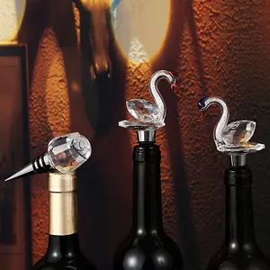Factory Custom Swan Crystal Decor Wine Accessories Bottle Stoppers Wedding Favor Gifts Reusable Champagne Diamond Wine Stopper