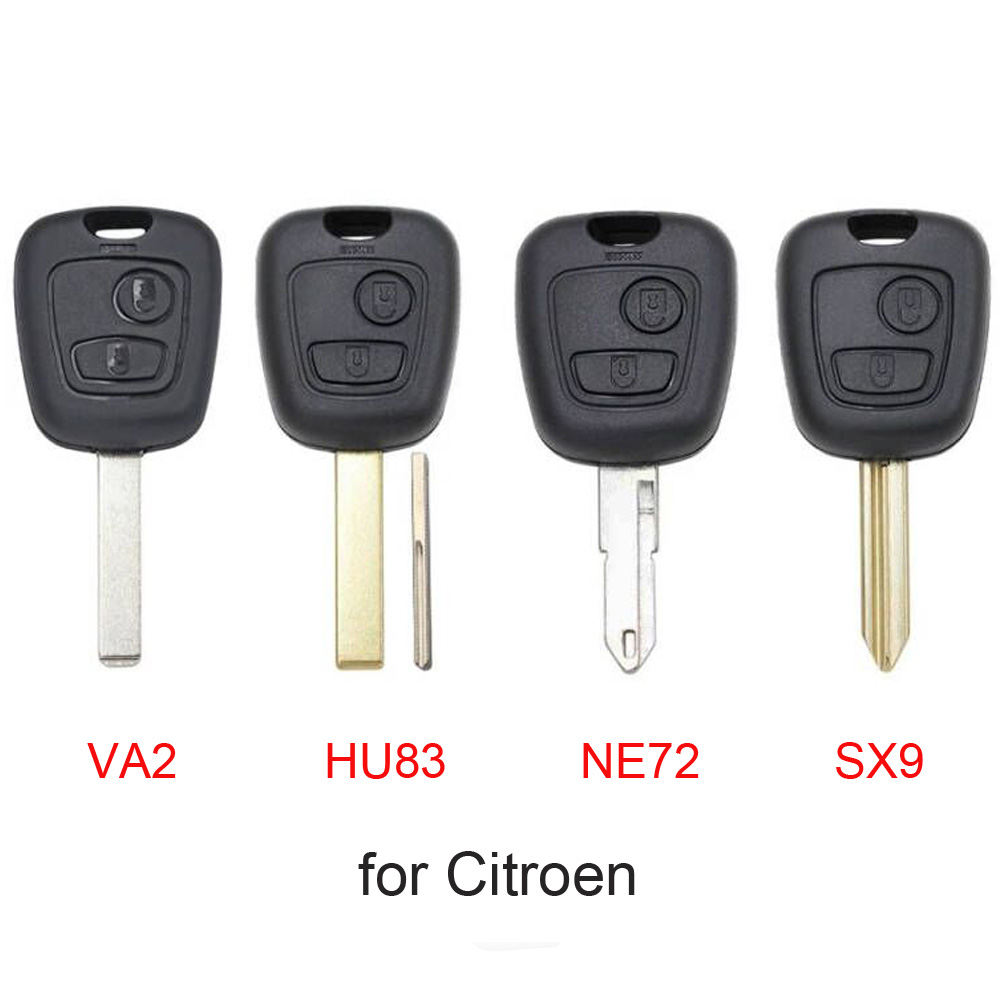 Kit De Reparación De Llave Citroën - Carcasa Con 2 Botones Táctiles Y Llave Sin Cortar, Para Xsara, C3, C4, Etc.