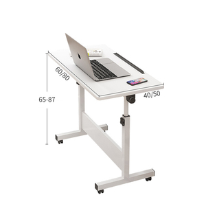 Bureau pliable large réglable en hauteur pour assise et position debout, poste de travail mobile avec porte-gobelet - Product Image 2