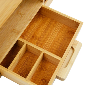 Organisateur de bureau en bois de bambou avec organisateur de fichiers pour le rangement des fournitures de bureau et accessoires de bureau - Product Image 3