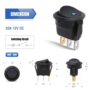 Mini Interruptor Basculante Redondo <span class=keywords><strong>de</strong></span> 12V LED <span class=keywords><strong>de</strong></span> 3 Pines ON-OFF IP66 10A para Tablero <span class=keywords><strong>de</strong></span> Auto, Barco, UTV, ATV, Motocicleta - Product Image 4