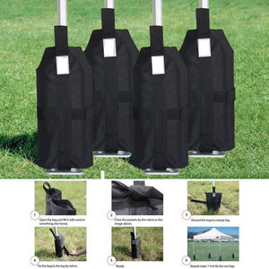 Custom 600D Sandbag Weights Sand Bag Leg Weights for <b>Pop</b> <b>up</b> Canopy <b>Tent</b> 4 Pcs-Pack Strong Quality Black Sandbags - Product Image 2