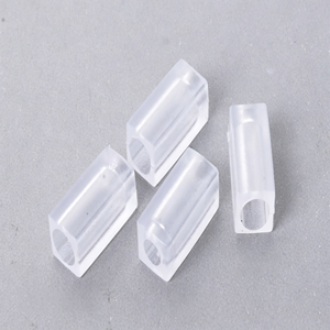 Ajustador de Cordón de Plástico Transparente Rectangular con Doble Orificio para Paracord y Cintas - Product Image 1