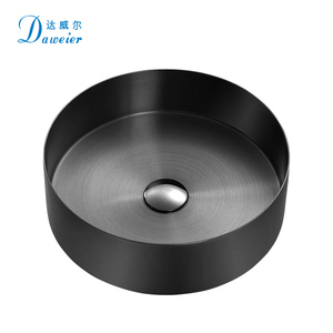High Quality Handmade European Design Luxury Modern 304 Stainless Steel Top Mount Bathroom Vanity Vessel Sink with <strong>Round</strong> <strong>Basin</strong> - Product Image 6