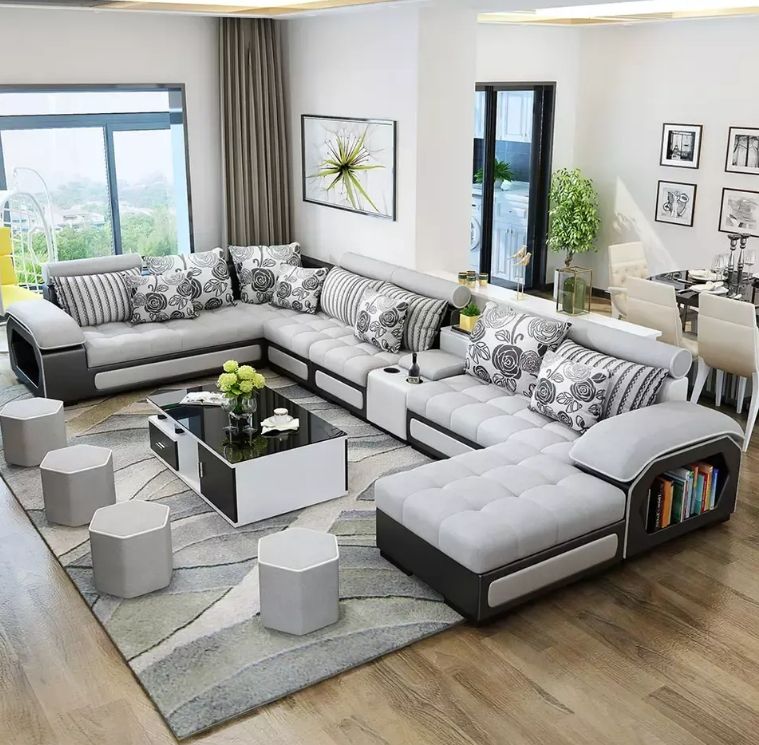Modern Home Furniture - Solid Wood Sofa Set for Living Room