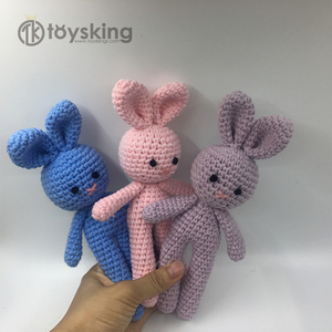 TK Handmade <strong>Knitting</strong> Amigurumi Crochet Bunny <strong>Rabbit</strong> Stuffed Soft Toys Wholesale Best Baby Gifts Purple Color - Product Image 5