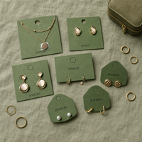 Lot de cartes en papier personnalisées pour bijoux, support pour colliers et boucles d'oreilles, logo personnalisé, forme sur mesure, OEM