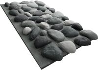 Panneaux muraux en PU imperméables imitation galets de rivière, revêtements décoratifs en pierre pour façade de jardin