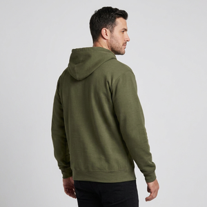 Sudadera con capucha y cremallera para hombre, 100% algodón, impermeable, ecológica, transpirable, diseño moderno, cuello con cremallera, venta al por mayor - Product Image 3