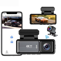 Nouvelle caméra de tableau de bord de 3.2 pouces double objectif Ultra HD réel 4K caméra DVR de voiture WIFI GPS vue arrière Vision nocturne WDR enregistreur vidéo 24H Parking