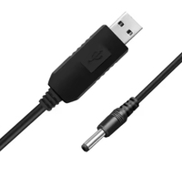 Cable de Alimentación con Aumento de Voltaje Wavelink, 5.5x2.1mm USB DC 5V a 12V, Cargador con Cubierta de PVC para Router, Cámara, Ventilador, Luz LED