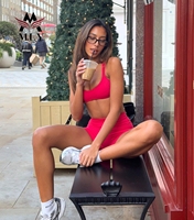 Ensemble de vêtements de sport de haute qualité à quatre sens extensibles, soutien-gorge de sport à bretelles, taille haute, ensembles de yoga sans couture personnalisés pour femmes