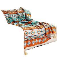 Winter decke mit geometrischem Retro-Muster-Polyester Anti-Dust Mite Raschel für Büro und Zuhause gestrickt