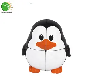 Yuxin-cubo mágico de pingüino 2x2 para niños, rompecabezas personalizado de dibujos animados, Juguetes Divertidos, regalo educativo