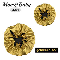 Ensemble de bonnet doux maman et moi et bonnet de sommeil en satin soyeux à double couche cheveux bouclés pour maman et bébé/enfants/tout-petits