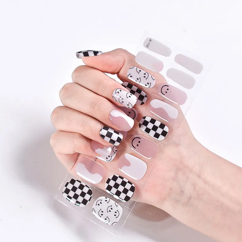 Nail Art-pegatinas de Gel para uñas, diseños personalizados de moda, variedad de estilos, envolturas completas, Belleza