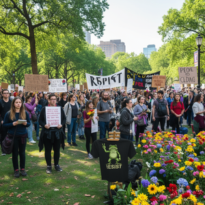 Camiseta de activismo con el signo de la paz Frog Resist, unisex para adultos, manga corta, cuello redondo, impresión digital, promocional - Product Image 2