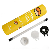 Conteneur cylindrique personnalisé imprimé de qualité alimentaire, boîte à emporter écologique, emballage en tube de papier pour sushis