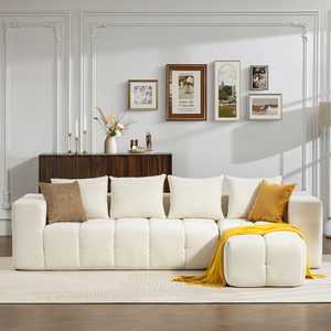 Cheap Meroow MS2 UK Local Stock Large Sectional <b>Sofa</b>, Tufted Design 225cm Width Seating Modular Couch - Product Image 4