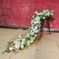 Nouvelle Collection 2027 : Centres de Table et Décorations de Mariage en Fleurs Artificielles – Chemin de Table en Soie Rose Blanche et Verte pour Table