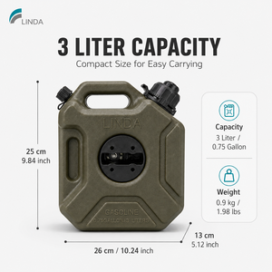 Nouvelle citerne à carburant verrouillable LINDA CE EPA <span class=keywords><strong>ERP</strong></span> 3L en HDPE pour Go Kart, ATV/UTV, Jeep, avec accessoires de montage - Product Image 2