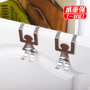 Ganchos traseros para puertas de acero inoxidable para colgar almacenamiento de alimentos detrás de puertas en paredes, tipo gancho, capacidad de carga de 5 kg, forma poligonal - Product Image 5