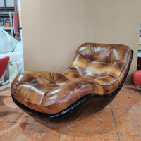 Nouvelle Arrivée - Fauteuil Inclinable de Luxe Haut de Gamme en Cuir et Fibre de Verre pour Salon - Chaise Longue Individuelle Confortable et Minimaliste pour Chambre à Coucher