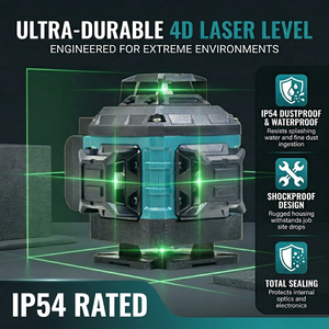 Livella <span class=keywords><strong>Laser</strong></span> Verde 4D a 16 Linee 360° Autolivellante con Treppiede, Livella <span class=keywords><strong>Laser</strong></span> a Croce ad Alta Precisione <span class=keywords><strong>per</strong></span> <span class=keywords><strong>Esterni</strong></span> - Product Image 2