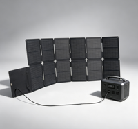 Panneau Solaire Portable Pliable 330W Haute Efficacité Étanche 42x33cm 14 Cellules pour Connecteur Noir Camping VR Extérieur