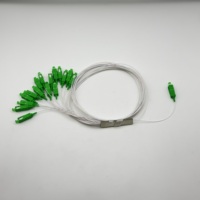 1x16 1M SC APC PLC Fiber Optic Plc Splitter Kabel Splitter Tabung Baja dengan Konektor Berwarna Putih