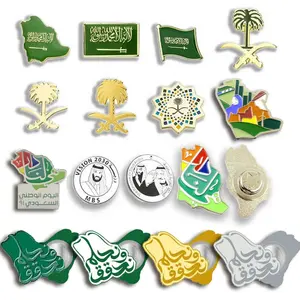 Saudi Arabia Uae Brooch Custom Enamel Pin Badge Aus Flag Pins Oman Bahrain National Day Country Souvenir Magnetic Enamel Pins
