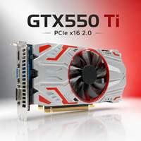 Nouvelle carte graphique GTX550Ti 2 Go GDDR5 128 bits avec refroidissement par ventilateur pour PC de bureau, compatible DVI VGA, pour jeux vidéo et composants informatiques
