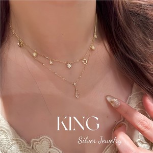 สร้อยคอเงินแท้ประดับดาวและพระจันทร์ ประดับด้วยมอสซาไนต์ สำหรับผู้หญิง สวมใส่ได้ทุกวัน ดีไซน์ทันสมัย - Product Image 4