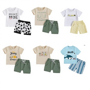 Stocklot Children's Mix Material <b>T</b>-<b>Shirts</b> and Shorts Sets with Cartoon and Nature Prints for Summer Wear CN;GUA Model 2026.4 - Product Image 3