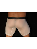 Boxers pour hommes jeunes ultra-fins, blancs, effet seconde peau, taille basse, motif uni, haute élasticité, rafraîchissants et respirants