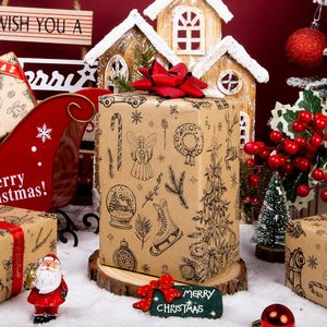 MAYPLUSS Kraft Christmas Wrapping <b>Paper</b> 17 Inch X 33 Feet Holiday Pattern Gift <b>Wrap</b> - Product Image 5